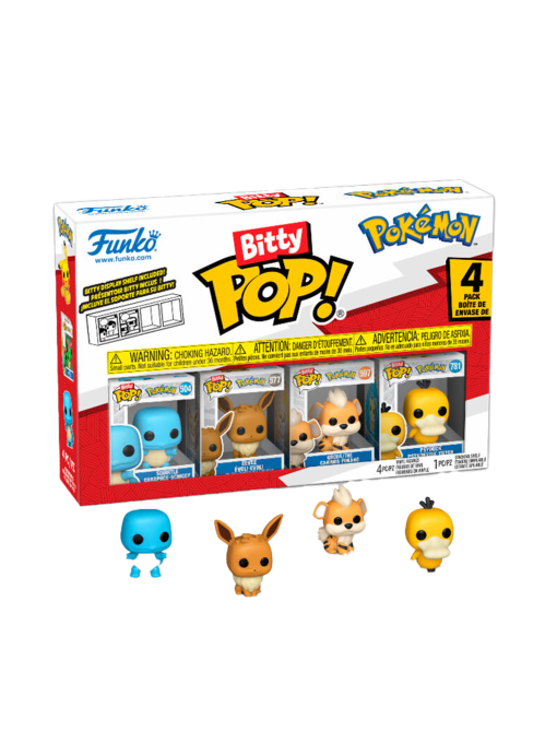 Pre-order: Bitty POP! - Pokémon Squirtle, Eevee, Growlithe en Psyduck